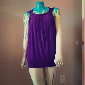 Sleeveless Blouse with Pleated Front Detail (EUC)